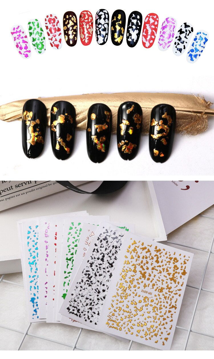 1pcs Gold Silver Red 3D Metal  Nail Foil Design Sticker On Nails DIY Nail Art Sliders For Nail Accessories