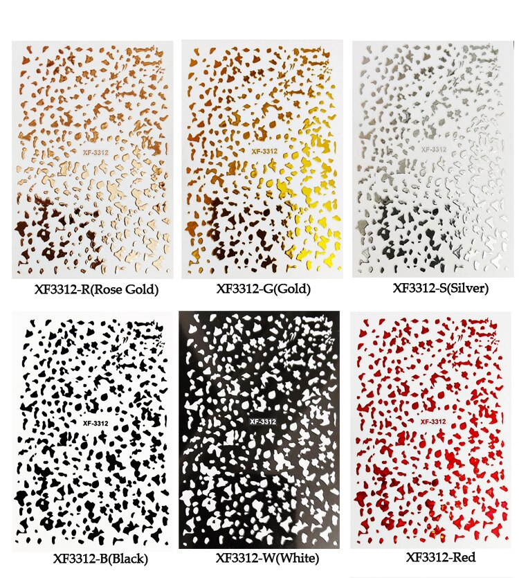 1pcs Gold Silver Red 3D Metal  Nail Foil Design Sticker On Nails DIY Nail Art Sliders For Nail Accessories