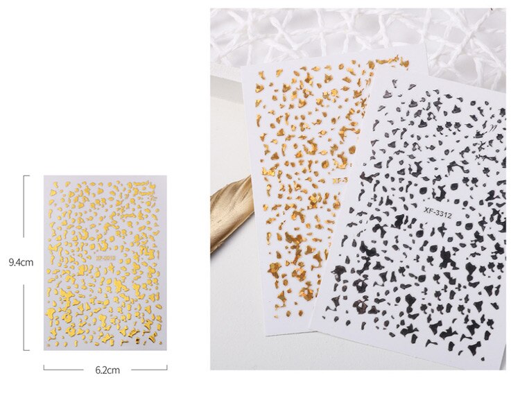 1pcs Gold Silver Red 3D Metal  Nail Foil Design Sticker On Nails DIY Nail Art Sliders For Nail Accessories