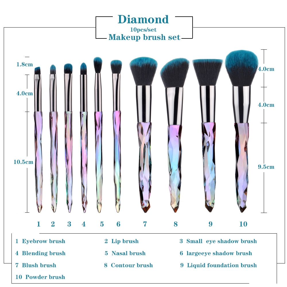 Diamond Makeup Brushes Set