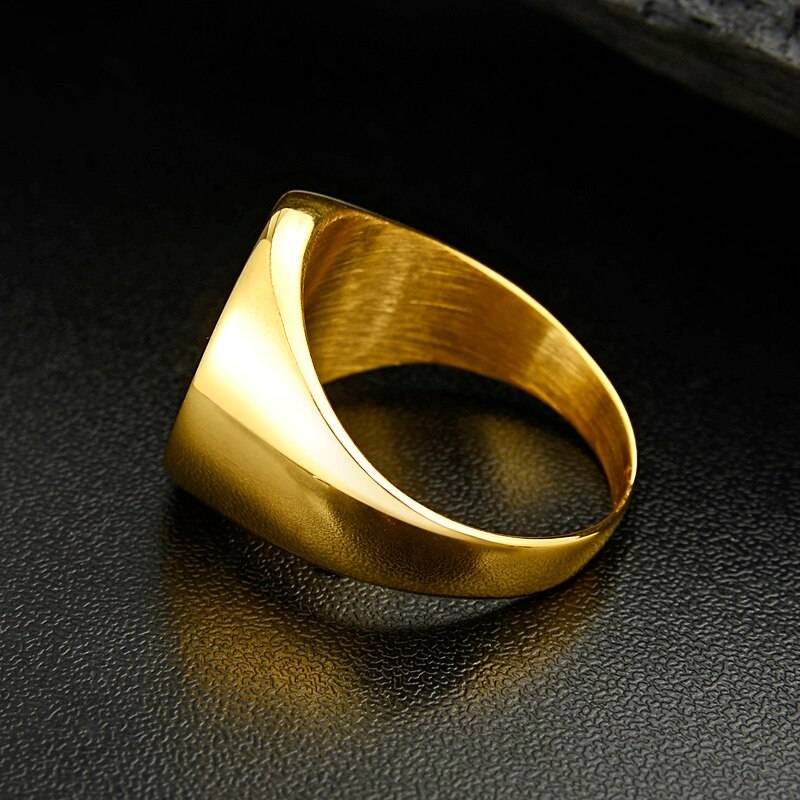 Men's Simple Compass Patterned Ring