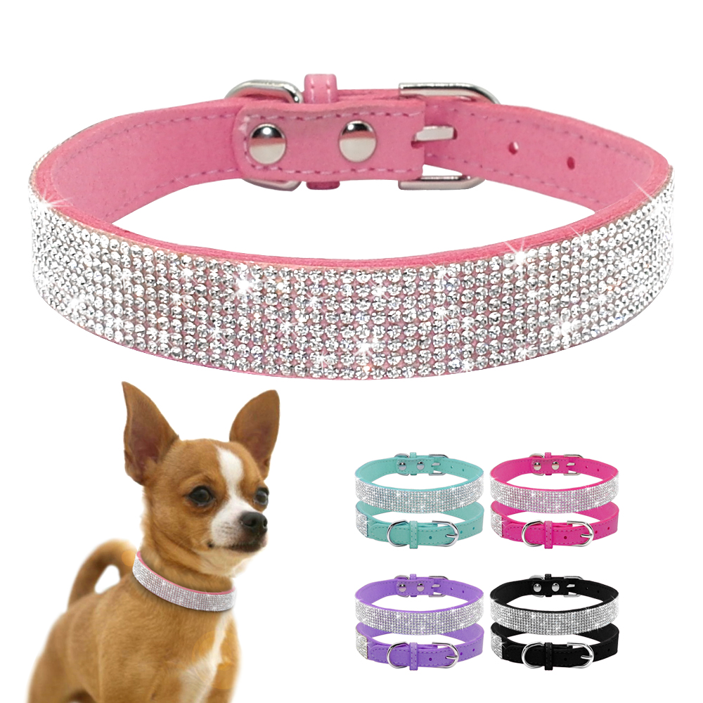 Luxury Rhinestone Leather Pets Collar
