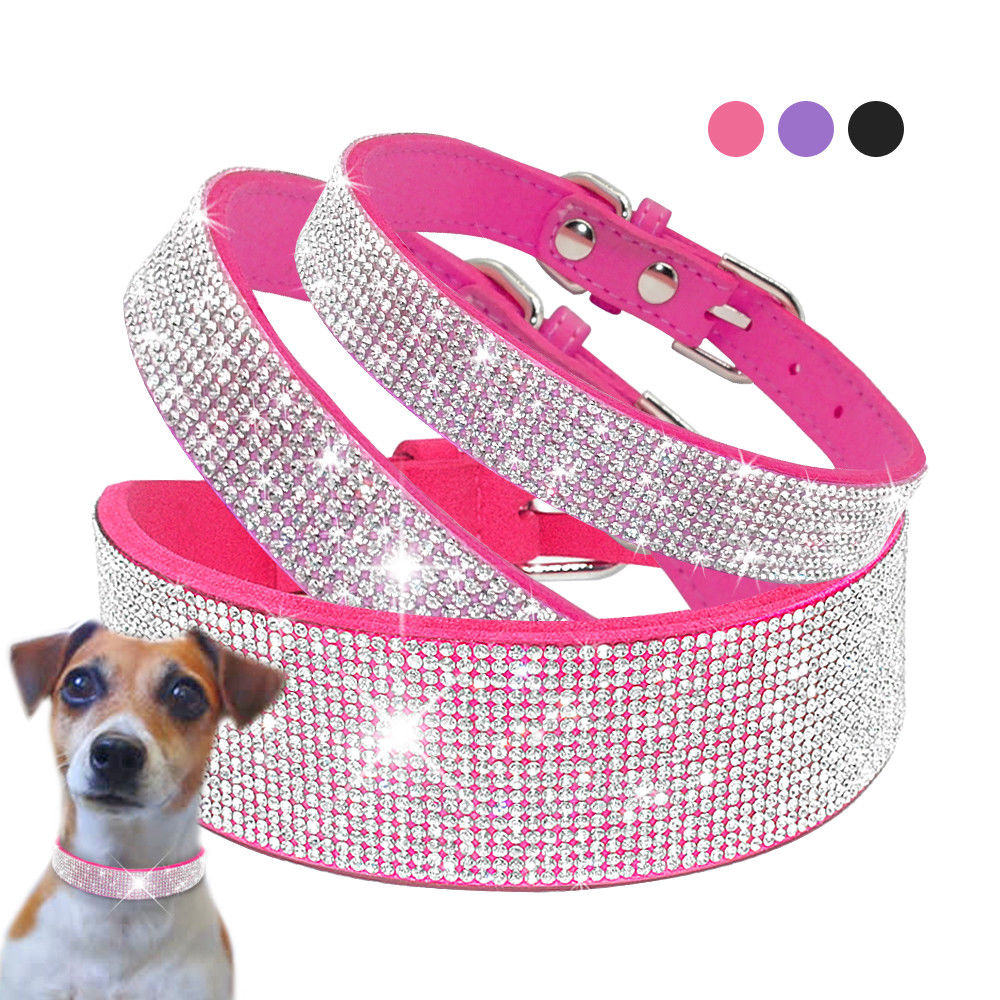 Luxury Rhinestone Leather Pets Collar